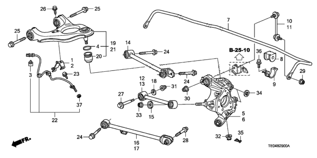 2010 Honda Accord Knuckle, Right Rear Diagram for 52210-TA0-A00