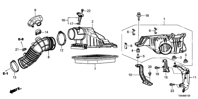 2014 Honda CR-V Meter Assembly, Air Flow Diagram for 37980-RLF-003