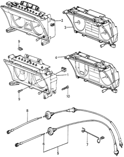 1980 Honda Civic Meter Assembly, Combination (Northland Silver) Diagram for 37100-SA0-824