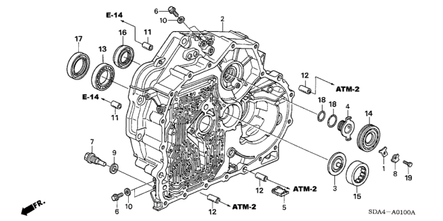 2003 Honda Accord AT Torque Converter Case (L4) Diagram