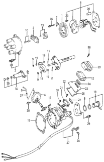 1983 Honda Accord Cap Assembly, Distributor Diagram for 30102-PC1-004