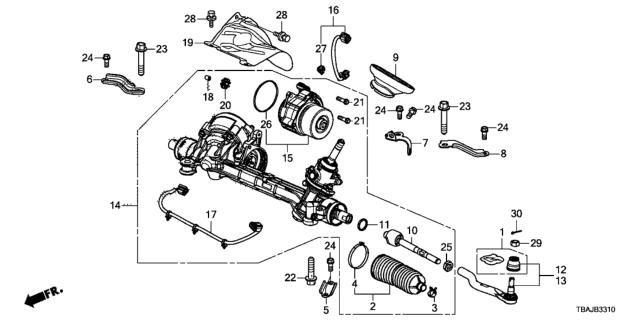 2019 Honda Civic Rack Assembly, Power Steering (Eps) (Service) Diagram for 53650-TBC-A90