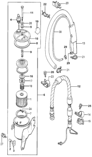 1981 Honda Accord Hose A, Power Steering Oil Diagram for 53730-689-670