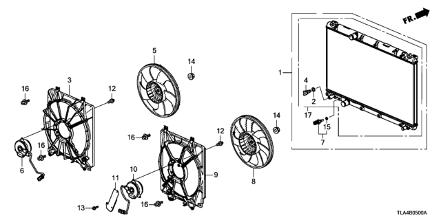 2019 Honda CR-V Radiator Diagram for 19010-5PA-A01