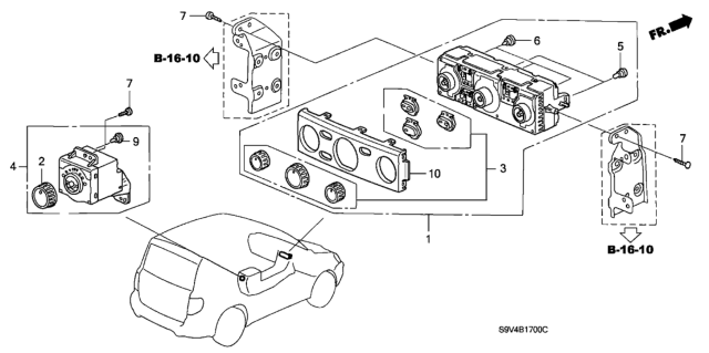 2003 Honda Pilot Heater Control (Manual) Diagram