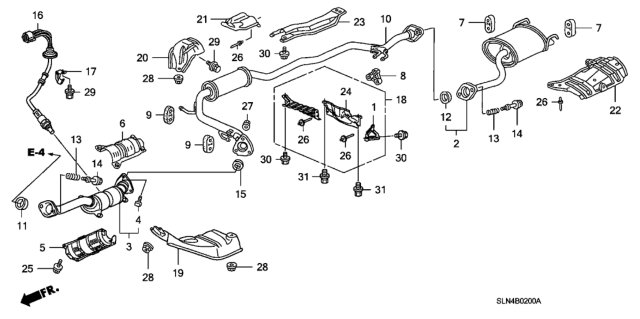 2007 Honda Fit Exhaust Pipe - Muffler Diagram