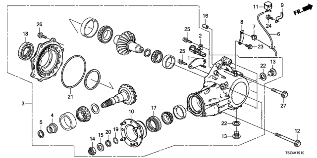 2020 Honda Ridgeline O-Ring (28X2.6) Diagram for 91301-PCY-003