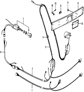 1973 Honda Civic Wire Harness, RR. Wiper Switch Diagram for 32166-634-840