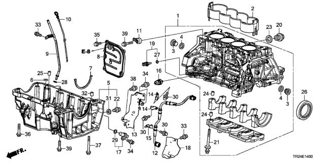 2013 Honda Civic Block Assy., Cylinder (DOT) Diagram for 11000-RW0-810