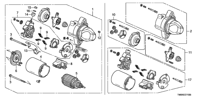 2010 Honda Insight Starter Motor Assembly (Sm-71013) (Mitsuba) Diagram for 31200-RBJ-004
