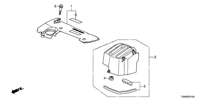2016 Honda CR-V Set,Rubber Diagram for 12702-5LA-A00