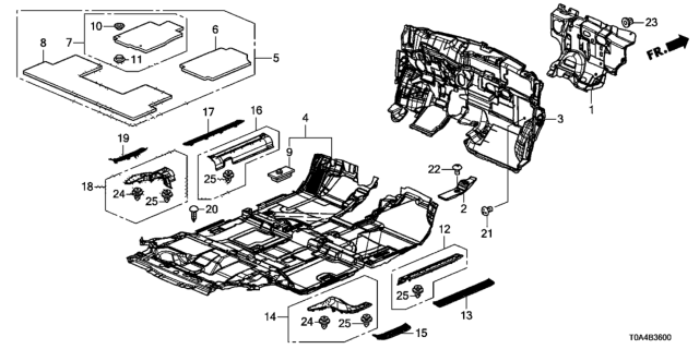2013 Honda CR-V Floor Mat Diagram