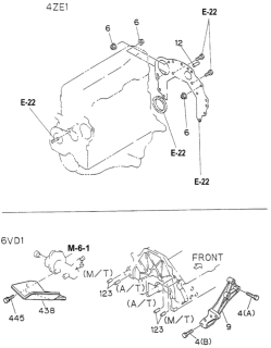 1994 Honda Passport MT Transmission Case Dowell - Bolt Diagram
