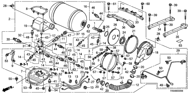 2015 Honda Civic Tank Assembly, Cng Diagram for 17490-TR5-A00