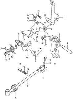1980 Honda Accord Arm, Gearshift Diagram for 24425-689-010