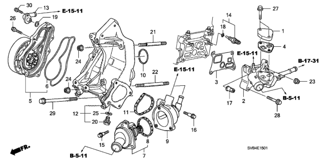2011 Honda Civic Water Pump (2.0L) Diagram