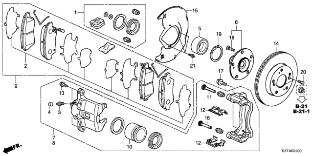 2015 Honda CR-Z Bearing Assembly, Front Hub Diagram for 44300-TK6-A01