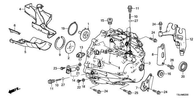 2014 Honda Accord Case, Transmission Diagram for 21200-5C8-000