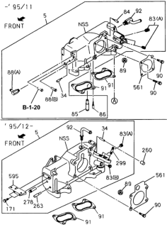 1995 Honda Passport Connector, Fast Idle Diagram for 8-94221-562-0