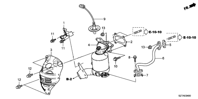 2013 Honda CR-Z Pipe, EGR Diagram for 18717-RTW-000