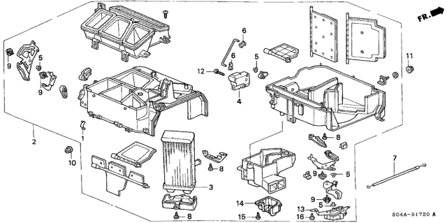 1998 Honda Civic Core, Heater Diagram for 79110-S04-G01