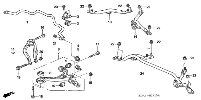 2003 Honda Accord Link, Right Front Stabilizer Diagram for 51320-SDA-A04