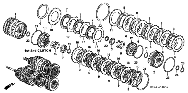 2003 Honda Odyssey Piston, Clutch (L-H) Diagram for 22570-P7W-003
