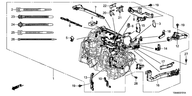 2016 Honda CR-V Wire Harness, Engine Diagram for 32110-5LA-405