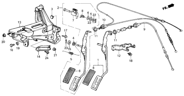 1984 Honda Civic Stay, Throttle Wire Diagram for 17931-SB2-672