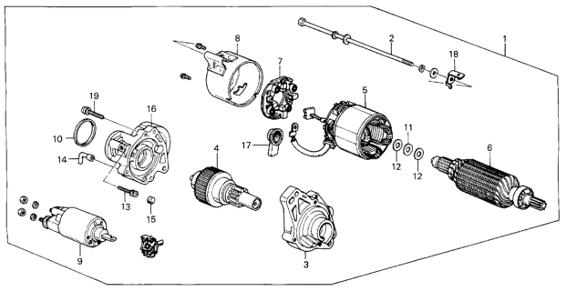 1987 Honda Civic Gear Assembly Diagram for 31204-PD1-013