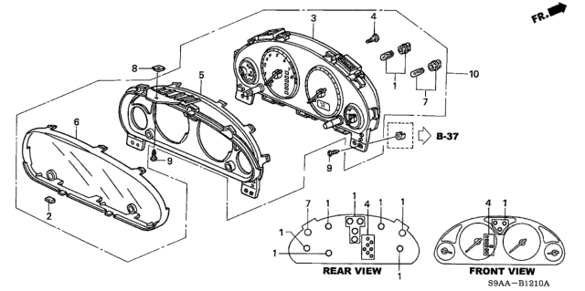 2006 Honda CR-V Meter Assembly Diagram for 78100-S9A-A82
