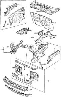 1979 Honda Accord Body Structure Components Diagram 1