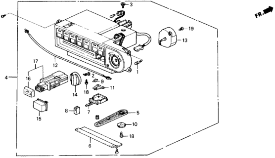1988 Honda Prelude Control Assy., Heater Diagram for 79500-SF1-A01