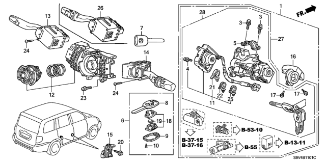 2006 Honda Pilot Combination Switch Diagram