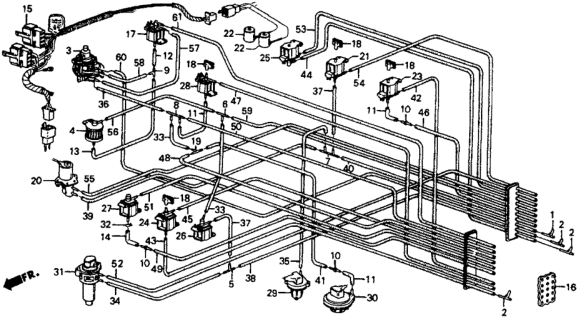 1984 Honda CRX MT No. 1 Tubing Diagram