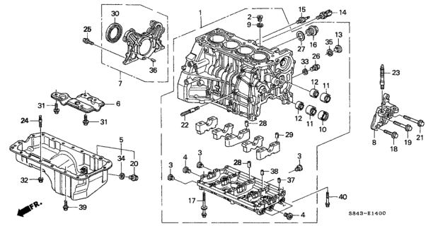 2000 Honda Accord Block Assy., Cylinder (DOT) Diagram for 11000-PJK-812