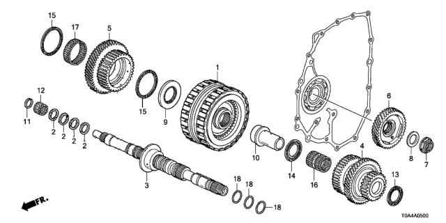 2014 Honda CR-V AT Mainshaft - Clutch (4th-5th) Diagram