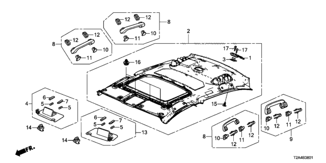 2014 Honda Accord Roof Lining Diagram