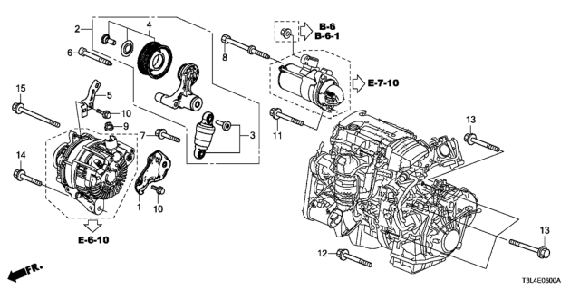 2014 Honda Accord Auto Tensioner (L4) Diagram