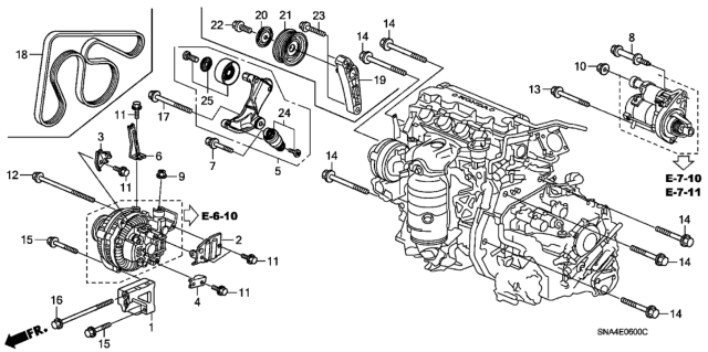 2006 Honda Civic Stay, Connector Diagram for 31124-RNA-A00