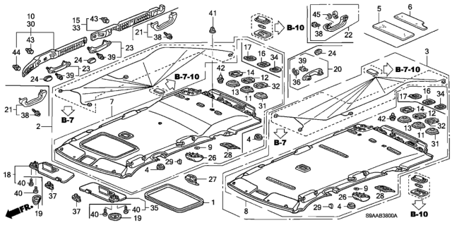 2006 Honda CR-V Sunvisor Assembly, Passenger Side (Light Seagull Gray) (Mirror) Diagram for 83230-S9A-A81ZA