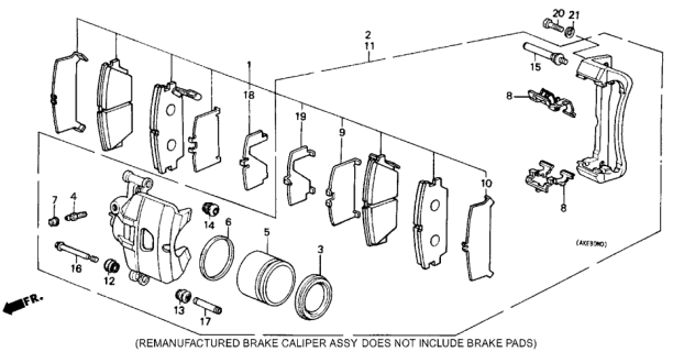 1986 Honda Accord Front Brake Caliper Diagram