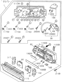 1997 Honda Passport Screw, Meter Cluster Diagram for 8-97126-796-0