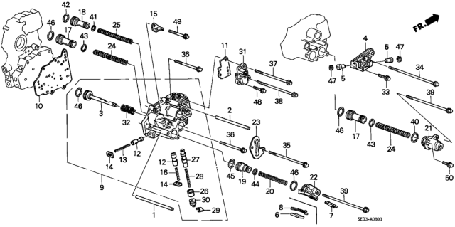 1989 Honda Accord Spring, Third Accumulator Diagram for 27583-PF4-700