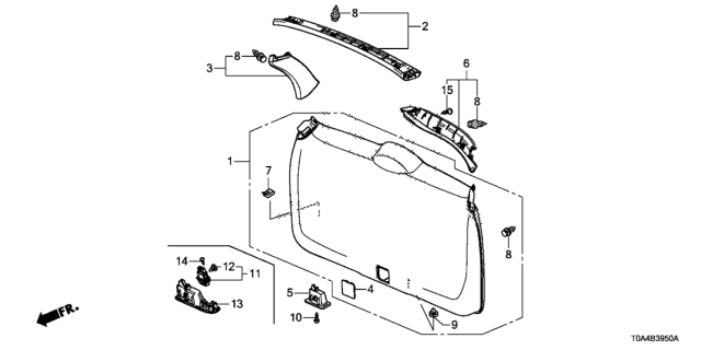 2012 Honda CR-V Tailgate Lining Diagram