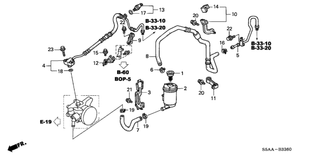 2004 Honda Civic Clamp, Feed Hose Diagram for 53774-S5D-A01