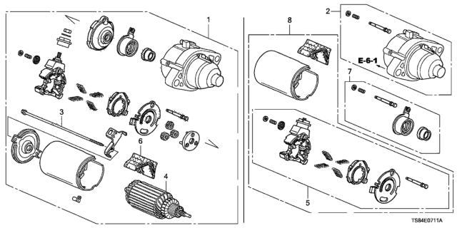2013 Honda Civic Starter Motor Assembly Diagram for 06312-RX0-505RM