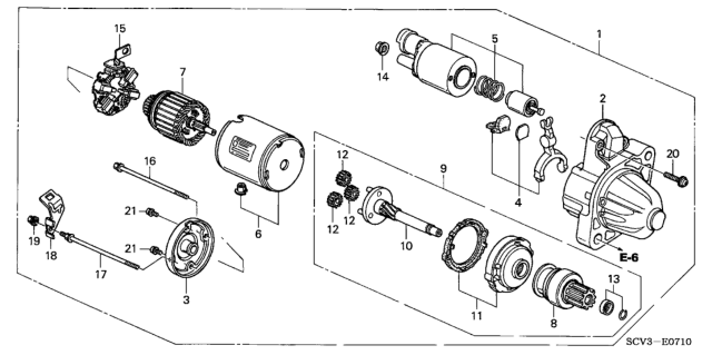 2006 Honda Element Switch Assembly, Magnet Diagram for 31204-RAA-A01