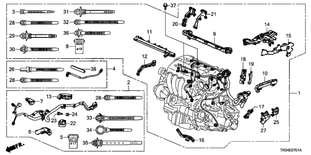 2012 Honda Civic Engine Wire Harness (2.4L) Diagram