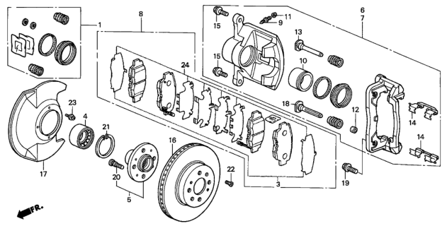 2003 Honda Civic Caliper Set, FR. (Ad51-14) Diagram for 01463-S5D-L00